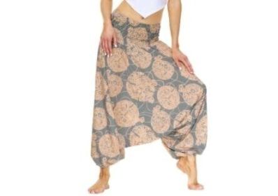 Flowy Boho Pants Harem Loose Yoga Pants (Color: GRAY, size: One Size)