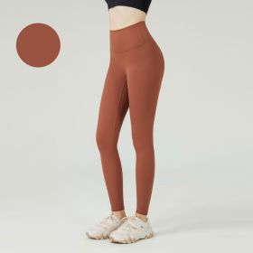 High Waist Naked feeling Leggings Push Up Sport Women Fitness Running Yoga Pants Energy Seamless Leggings Gym Girl leggings (Color: Style13Bronze, size: XL)