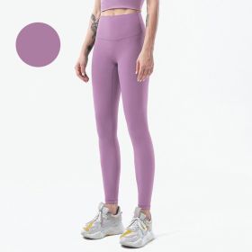 High Waist Naked feeling Leggings Push Up Sport Women Fitness Running Yoga Pants Energy Seamless Leggings Gym Girl leggings (Color: Style19Pink Purple, size: S)