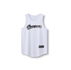 Loose Men Running Vest 2022 Outdoor street basketball Gym Sleeveless Letter Print Shirt Quick Dry Fitness Bodybuilding Tank Tops (Color: 870 vest9, size: S)