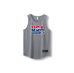 Loose Men Running Vest 2022 Outdoor street basketball Gym Sleeveless Letter Print Shirt Quick Dry Fitness Bodybuilding Tank Tops (Color: 870 vest5, size: L)