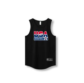 Loose Men Running Vest 2022 Outdoor street basketball Gym Sleeveless Letter Print Shirt Quick Dry Fitness Bodybuilding Tank Tops (Color: 870 vest6, size: L)