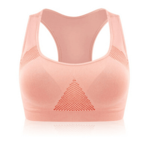 Women Running Sports Bra , Gym Fitness Women Seamless Padded Vest Tanks (Color: Pink, size: M)