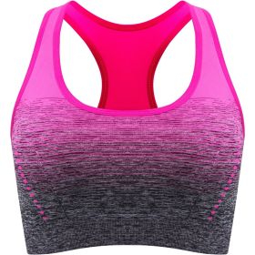 1pc/2pcs/3pcsMedium Support Two Tone Racer Back Sports Bra, Fitness Workout Running Yoga Bra (Color: Rose Red, size: S(4))