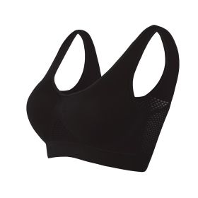 Women Yoga Underwear Padded Crop Tops Underwear Gym Top Yoga Sport Bra Breathable Fitness Running Vest Yoga Bras Sports Type (Color: Black, size: L)